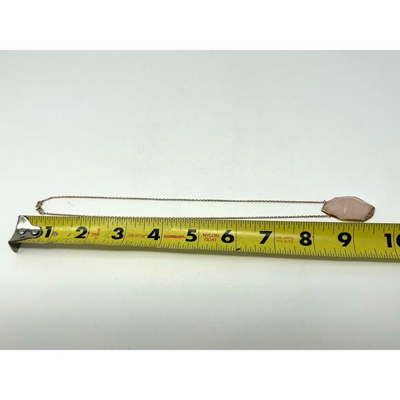 Vintage Signed SIGAL Marked 925 Gold Tone and Rose Quartz Necklace - Picture 5 of 8